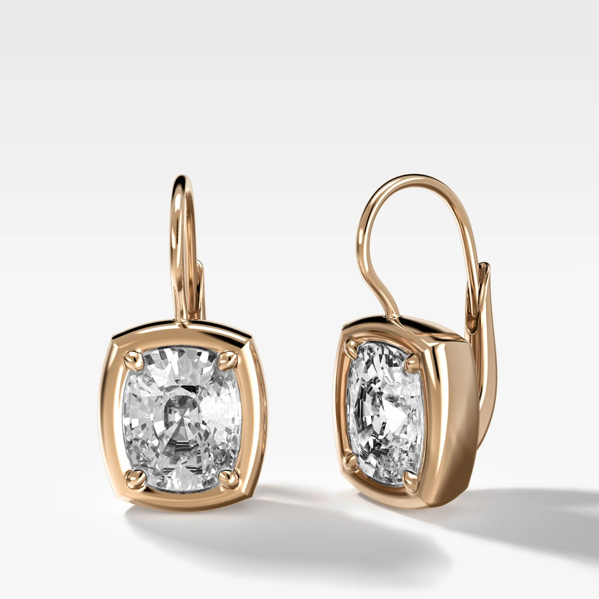 Club Dangle Earring with Elongated Cushion Cuts